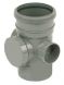 FloPlast Ring Seal Soil Access Pipe Single Socket - 110mm Grey