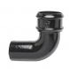 Cast Iron Round Downpipe Bend - 92.5 Degree x 75mm Black