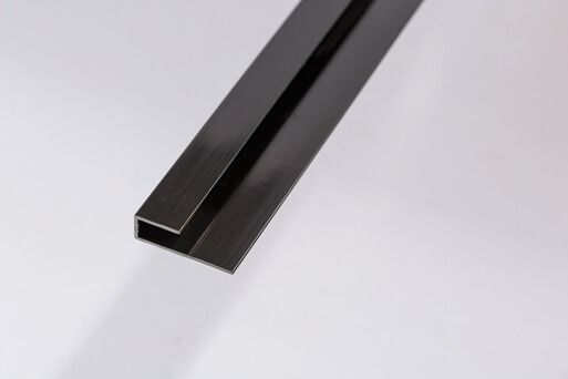 Internal Wall Panel 2 Part Edge Trim - 2400mm Black - For 10mm Bathroom/ Kitchen/ Ceiling Panels