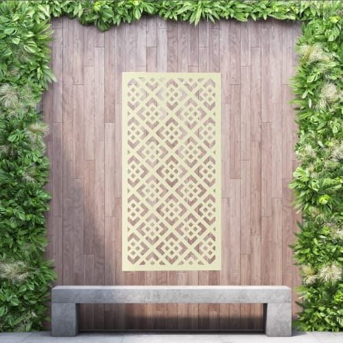 Aluminium Privacy Screen Diamond - Wall Mounted - 1800mm x 900mm Cream