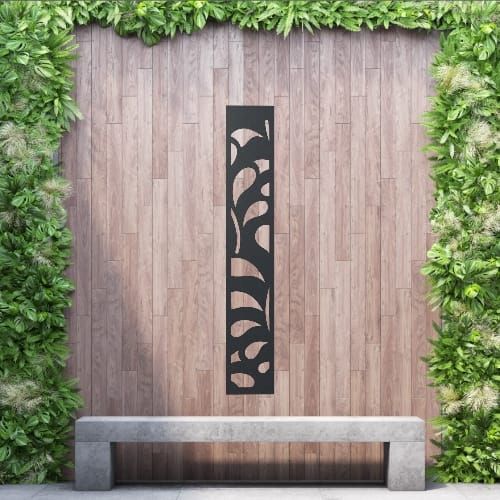 Aluminium Privacy Screen Paisley - Free Standing - 1800mm x 300mm Black