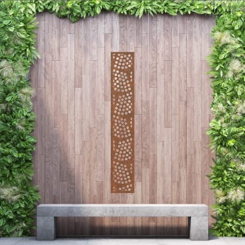 Steel Privacy Screen Eclipse - Free Standing - 1800mm x 300mm Steel Corten