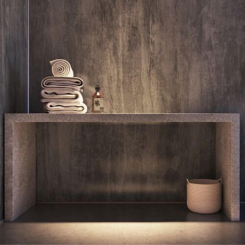 Laminate Shower Wall Panel Square Edge - 900mm x 2440mm x 10.5mm Washed Charcoal