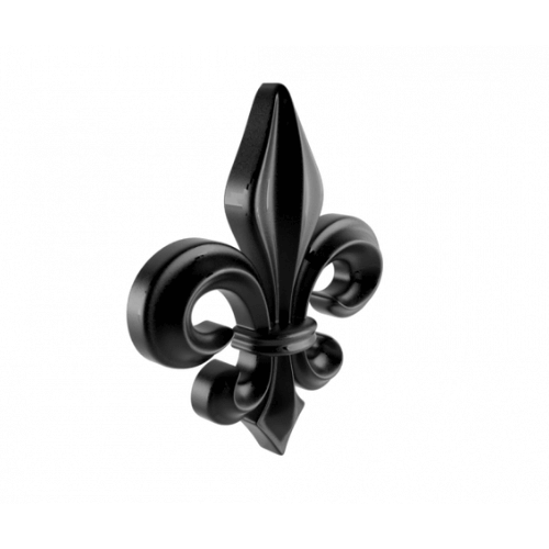 Aluminium Gutter Motif Fleur-De-Lys - Black