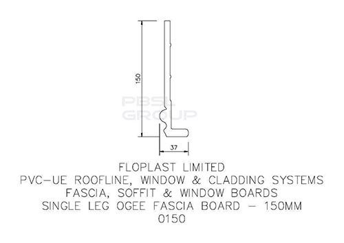 Ogee Cover Board - 150mm x 9mm x 5mtr White