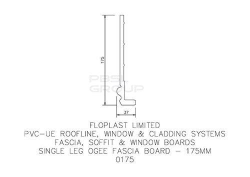 Ogee Cover Board - 175mm x 9mm x 5mtr White