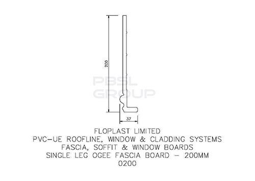 Ogee Cover Board - 200mm x 9mm x 5mtr White