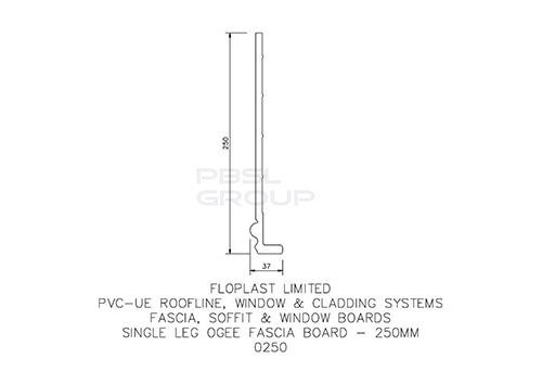 Ogee Cover Board - 250mm x 9mm x 5mtr White