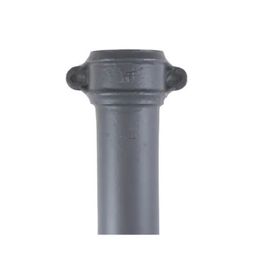 Cast Iron Round Plain Downpipe - Socket On One End - 100mm x 610mm Primed