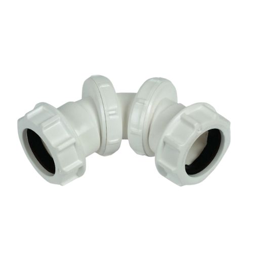 A white compression waste pipe bend