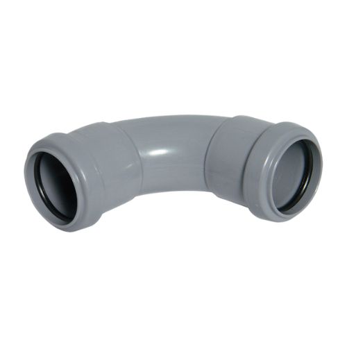 A grey push fit waste pipe bend