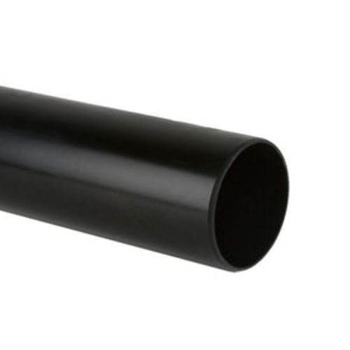 A black solvent weld soil pipe